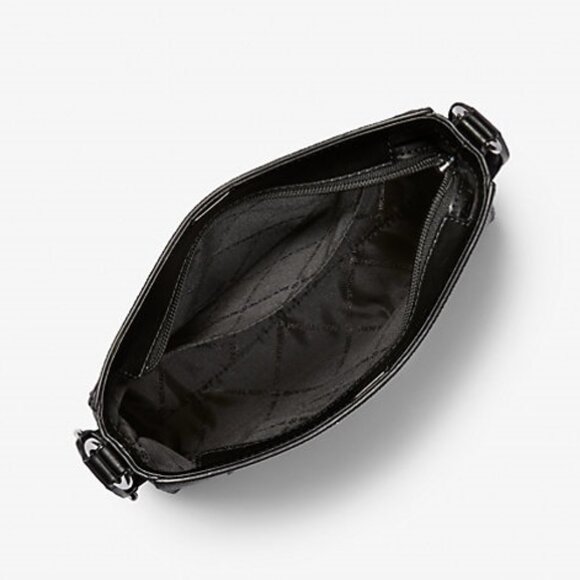 NWT Michael Kors Jet Set Travel Small Signature Logo Messenger Bag BLACK - Picture 4 of 7